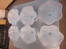 6er Set Vintage Italienisch Blau Milchglas Eisbecher Schalen