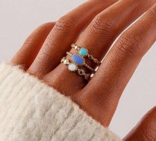 Gold Dreifach Ring Türkis