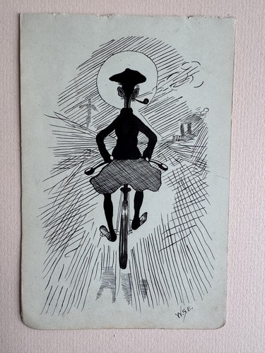 Antike vintage tuschezeichnung - antike,
