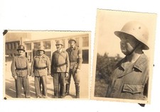 Foto/Photo Portrait 2x Werkschutz / Fabrik / Feuerwehr; Stahlhelm