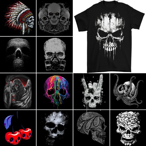 Totenkopf shirt herren biker - totenkopf, t-shirt