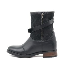 Buffalo Damen Biker Stiefel Stiefeletten Schwarz Leder Klassiker Boots EU 40