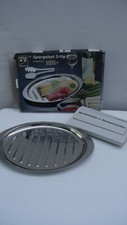 3 teiliges Spargelset /Spargelplatte Spargelschäler Spargelzange - Edelstahl NEU