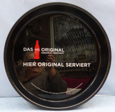 25934. Coca Cola Tablett rund schwarz Metall  36 cm