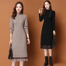 Damen Strickkleid MidI