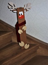 Elch aus Holz, Nordische Deko ca 56 cm - Handarbeit - Unikat- Massiv Nachhaltig