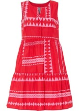 Stufen-Kleid Gr. 40 Rot Pink Gestreift Baumwollkleid Minikleid Sommerkleid Neu