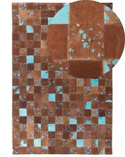 Patchwork Teppich braun/blau