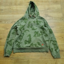Nike Air Hoodie Herren L Large Khaki Grün Tarnmuster Armee Militär Feld Y2K Silber Etikett