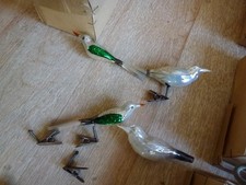 K2 /  4x  sehr alte Christbaumkugeln Lauscha Vögel  + weitere