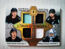 Grubauer, Eberle, McCann.. 2022/23 Ultimate Quad Materials ed 99 Seattle Kraken 