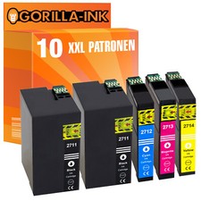 10 Patronen für Epson T2711-T2714 WorkForce WF-7615 DWF WF-7620 DTWF WF-7710 DWF