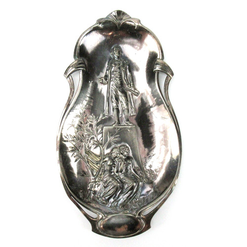 Jugendstil metall plakette - plakette, /