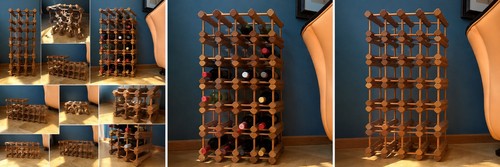 Modulares weinregal aus holz - modulares,