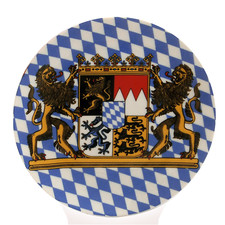 Bayernwappen- Wandteller mit Bayernhymne,  Seltmann Weiden, Größe 19 cm.