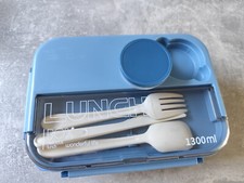 Bugucat Bento Box/Lunchbox 1300ml/auslaufsicher/Lebensmittel geeignet/Blau
