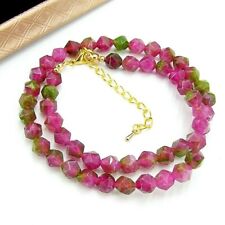 BAILYSBEADS edle Turmalin-Halskette Collier Kette Sechseck im Kreuzschliff Sw21