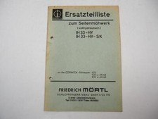 Mc Cormick 433 533 633 Mörtl Seitenmähwerk IH33 HY SK Ersatzteilliste 1976