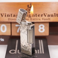 Dunhill Rollagas Kuppelfeuerzeug Silber mit Schwarz _Ultraschallgereinigt_Fun...