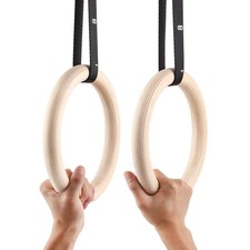 2X Professionel Holz Gym Ringe
