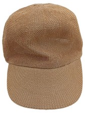 ZARA Damen Cap Hut Beige Lochmuster Gr. S Sommer Strand Freizeit Stroh