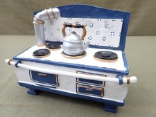 alte Sparbüchse Spardose alter Küchenherd mit Kessel 19 x 10 x 15,5 cm