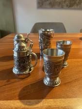 Vintage zinnbecher set - zinnbecher,