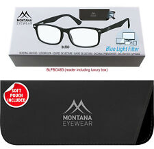 Unisex Lesebrille mit Blaulichtfilter Lesehilfe in schwarz 1,0 bis 3,5 Neu