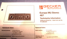 BECKER EUROPA MU STEREO