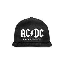AC/DC Back In Black Logo Mit Blitz Snapback Cap, One size, Schwarz/Schwarz