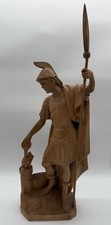 Handgeschnitzte Holzfigur Speer Turm Heiliger Florian Römischer Soldat Geschenk