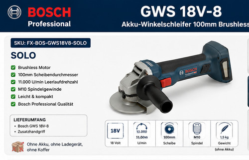 Bosch professional gws 18v - professional, 18v-8
