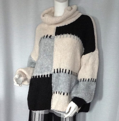 Boho grobstrick rollkragen - grobstrick,