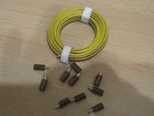 Kabel Zwillingslitze 5m f. Eisenbahnlampen braun/gelb NEU plus 10 Stecker braun
