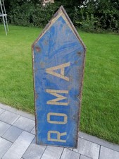 Straßenschild, Verkehrszeichen "ROMA", ein Original aus Italien, 50er Jahre