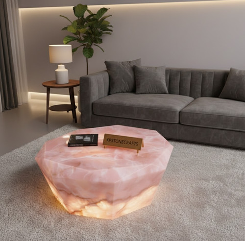 Rosa onyx diamant - onyx, couchtisch