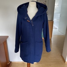 MARIKOO Designer warme Winter Mantel Parka Jacke Gr.L blau mit Kapuze Top