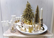 WEIHNACHTSDEKO SCHRIFT40cm TELLER TEELICHTGLÄSER FÜCHSE TANNEN KUGELN SKI 21tlg.