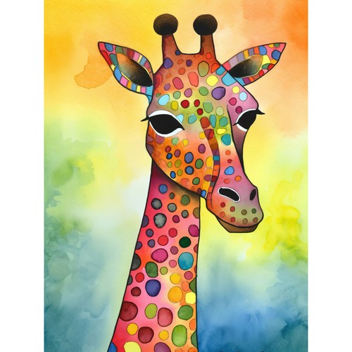 Giraffe mehrfarbig muster - giraffe,