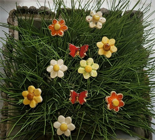 Keramik blumen stück - keramik, blumen,8+2