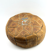 Vintage Leder Sitzpouf Hocker