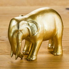 Gold Elefant stehend 15x6x11