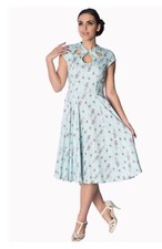 Pfauenfeder kleid - pfauenfeder, 50's
