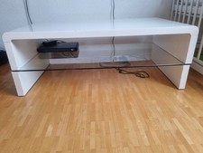 Tv/Wohnzimmertisch Massiv, Sehr Stabil, Hochwertig, Lackiertes Holz/Glasplatte