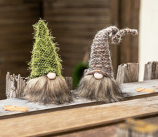 Wichtel 2er Set Zwerge Fell Deko Kobold Fellzwerg Fenster Wald Rustikal Geschenk