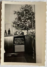 orig. Foto um 1940 Interieur Design Kaminuhr Radio Schallplattenspieler