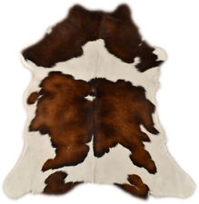 KALBFELL MINI KUHFELL BRAUN WEISS TRICOLOR ca. 90 x 70 cm