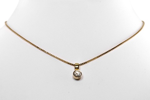 Kette solitär anhänger - kette, +