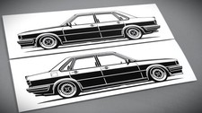 Audi 80 Aufkleber Silhouette