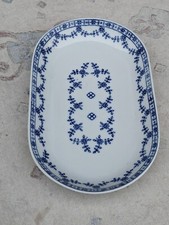 Kahla Kobaltunterglasur kleine Platte mit blauem Dekor 23,4 x 14 x 2,8 cm